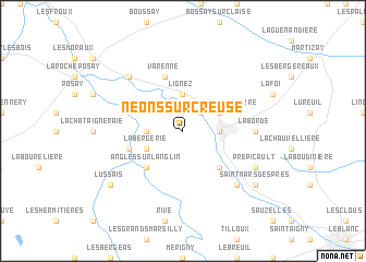 map of Néons-sur-Creuse