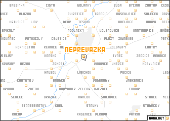 map of Nepřevázka