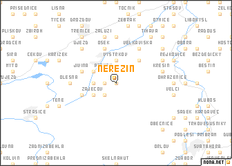 map of Neřežín