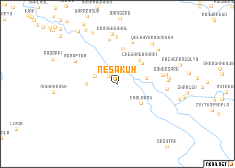 map of Nesāʼ Kūh