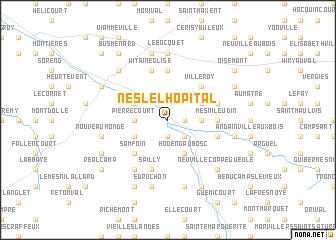 map of Nesle-lʼHôpital