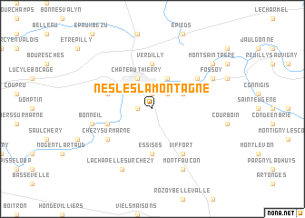 map of Nesles-la-Montagne