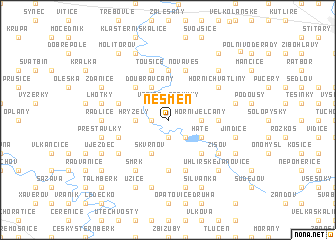 map of Nesměň