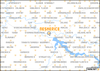 map of Nesměřice