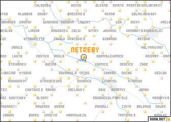 map of Netřeby