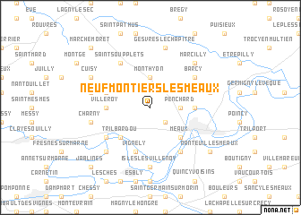 map of Neufmontiers-lès-Meaux