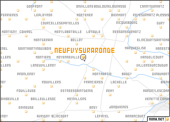 map of Neufvy-sur-Aronde