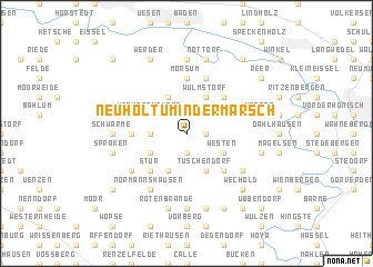 map of Neuholtum in der Marsch