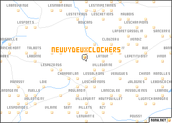 map of Neuvy-Deux-Clochers