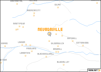 map of Nevadaville