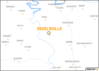 map of Nevelsville