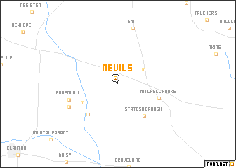 map of Nevils