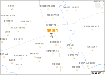 map of Nevin