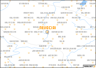 map of Nevočiai