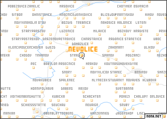 map of Nevolice