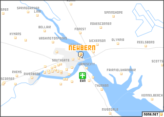 map of New Bern