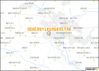 map of Newcastle under Lyme
