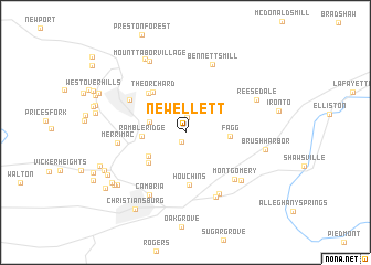 map of New Ellett