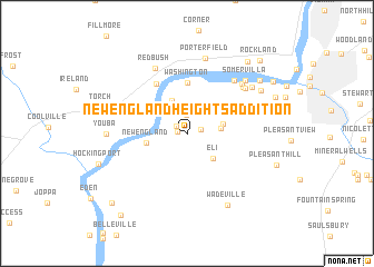 map of New England Heights Addition