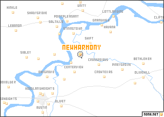map of New Harmony