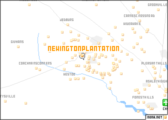 map of Newington Plantation