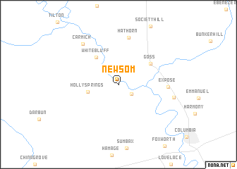 map of Newsom