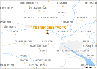 map of Newton Saint Cyres