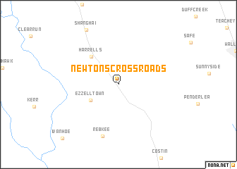map of Newtons Crossroads