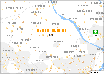 map of Newtown Grant
