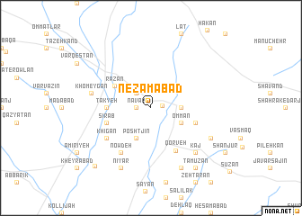 map of Nez̧āmābād