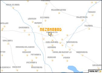 map of Nez̧āmābād