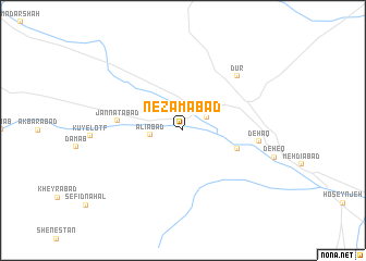 map of Nez̧āmābād