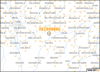 map of Nez̧āmābād