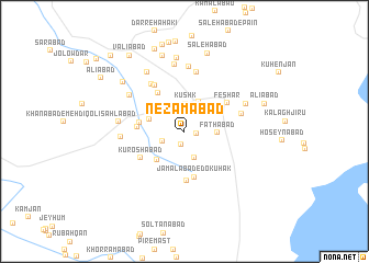 map of Nez̧āmābād