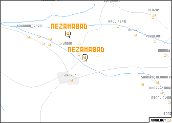 map of Nez̧āmābād