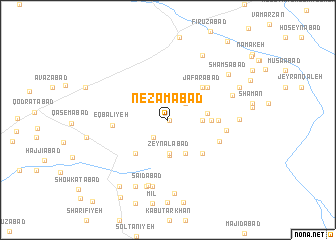 map of Nez̧āmābād