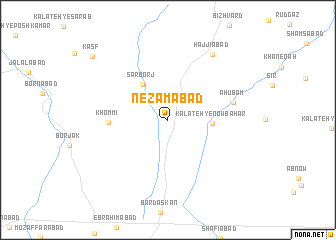 map of Nez̧āmābād