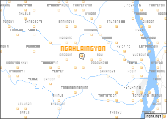 map of Ngahlaingyon