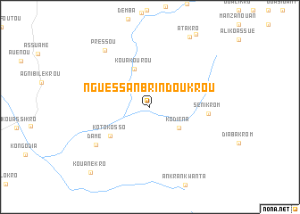 map of Nguessan-Brindoukrou