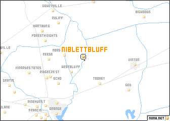 map of Niblett Bluff