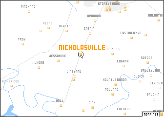 map of Nicholasville