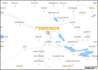 map of Nīdermuiža