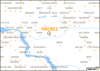 map of Nieciecz