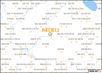 map of Nieciecz