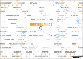 map of Nieciesławice