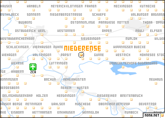 map of Niederense