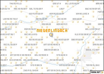 map of Niederlindach