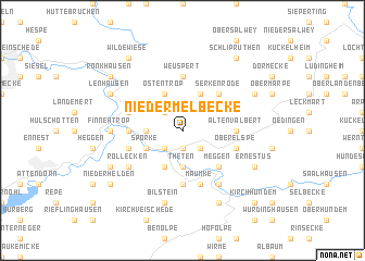map of Niedermelbecke