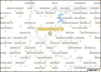 map of Niederreiste