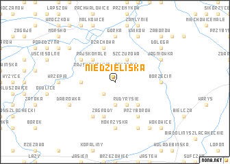 map of Niedzieliska